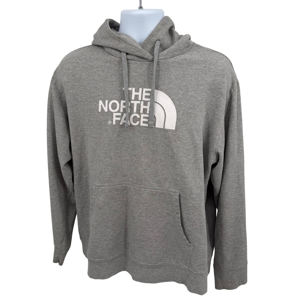 The North Face Mens XL Pullover Hoodie Sweatshirt Gray Graphic Logo - Picture 1 of 9